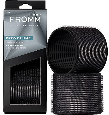 Fromm ProVolume 3 Self-Grip Ceramic Ionic Thermal Hair Rollers, 2 Count, Large Salon Quality Hair Curlers for Long Hair and Curtain Bangs