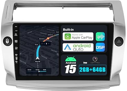 JOYX Android 13 bilradio kompatibel med Citroen C4/C-Quatre/C-Triumf (2004-2012) - [2G+32G] - 2 Din - gratis Canbus-kamera - 9 tum 2,5 - Stöd Dab ratt 4G WiFi BT5.0 Carplay Android Auto