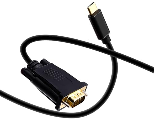 Duttek USB C to VGA Adapter Cable 6FT/1.8M, One Way USB-C Male to VGA Male Cord for Laptop Android Phone Tablet, Connect to Monitor Projector HDTV, 1080P@60Hz (Not Support Thunderbolt Port)