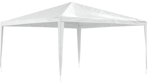 vidaXL Partyzelt UV-beständig Wasserbeständig Pavillon Festzelt Gartenzelt Gartenpavillon Bierzelt Zelt Garten Party 4x4m Weiß PE Eisen