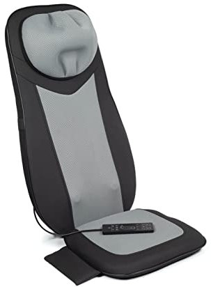 VITALmaxx Siège de massage Shiatsu | Pour massage du dos et du cou en position assise et couchée | Avec 4 modes | Fonction de chaleur commutable, fonction vibrante et minuterie | Housse lavable