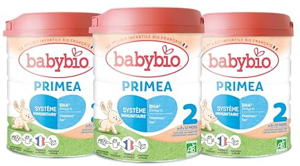 Babybio - Lait Infantile - Primea 2ème Âge - 800g - dès 6 Mois - BIO - Fabriqué en France - Sans Huile de Palme - Lot de 3