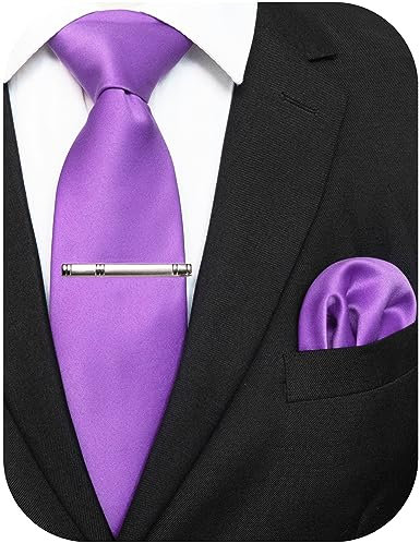 JEMYGINS Herrslips med matt yta inklusive näsduk och slipsklämma, set i olika färger, Ljuslila, M