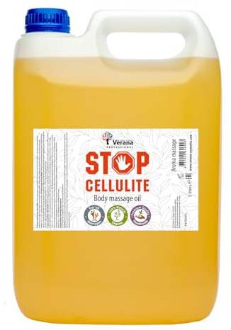 Verana Massageöl Anti Cellulite öl, Naturkosmetik für alle Hauttypen, Anticellulite, Wirksam bei Programmen zur Körperformung, macht die Haut glatt, fest und straff, Aromatherapie (5L)