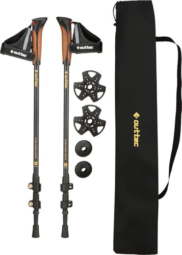 Outtec® Bastones para Senderismo, Bastones de Nordic Walking - 60-135 cm - Bastones de Trekking ultraligeros para Mujeres y Hombres - Senderismo, Trekking