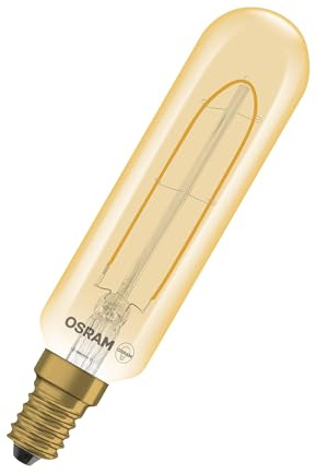 OSRAM LED Röhre Vintage 1906 T28 Filament, 2,8W, E14, gold, klar, T28, für Lichtbänder, Möbel, Glasvitrine, Einbauleuchte, lineare Beleuchtung