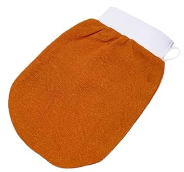 Scrub Mitt 5pcs /set Double Sided Peeling Glove Exfoliating Tan Removal for Shower, Spa, Massage(Orange)