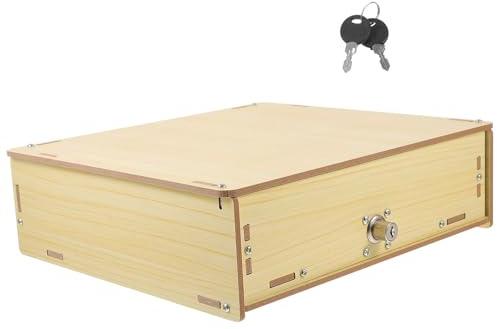 MINAOLULUS Vassoio Porta Contanti in Legno Bianco Multi-griglia Scomparti, Organizer Desktop per Monete e Banconote, Scatola Porta Soldi da Tavolo per Ufficio e Scuola, Cassetto Portadenaro
