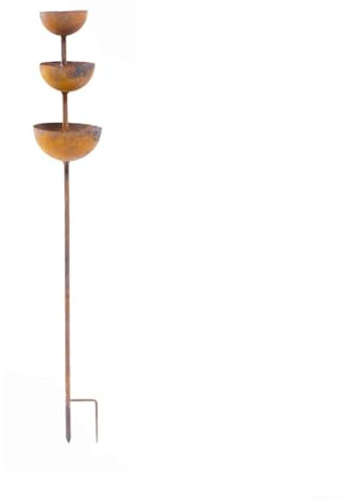 Tidgel Fontaine rustique à 3 étages en métal résistant aux intempéries pour oiseaux, abeilles, papillons, décoration extérieure en bronze vintage, 67 cm