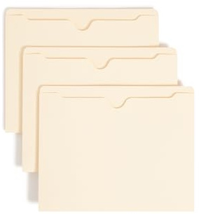 Smead File Jacket, Reinforced Straight-Cut Tab, Flat-No Expansion, Letter Size, Manila, 100 per Box (75500)