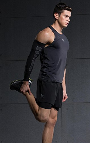 Manchon de Compression Contention Bras Manchette Coude Coudiere Protection et Maintien - Sports et Loisirs - (L/XL : Tour du COUDE 26-32 CM)