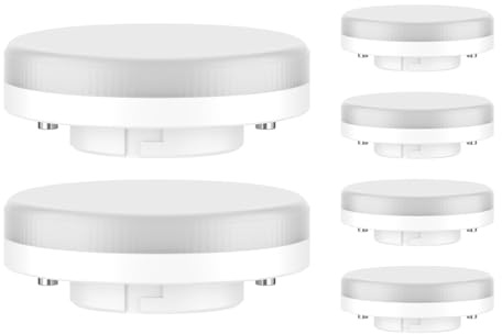 ledscom.de 6 Stück GX53 LED Leuchtmittel, weiß (4100 K), 6,5 W, 550lm, 3-Stufen-Dimmer, matt