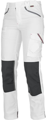 WÜRTH MODYF Bundhose Stretch X Damen - professionelle Arbeitshose für Damen - Bundhose mit Knieschutztaschen - in der Größe 42 in Weiss