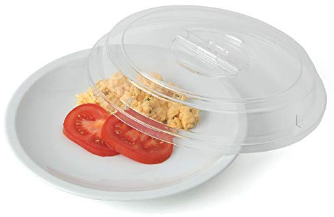 Holst Porzellan CT 026 DE, 2-tlg. Speisen-Servierset 25,5 cm mit Cloche/Deckel glasklar