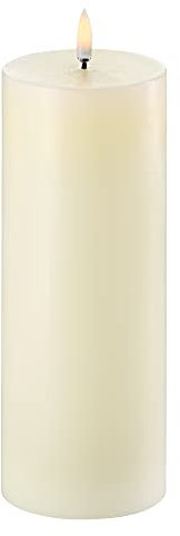 Uyuni Piffany Copenhagen Lighting Pillar LED Kerze 7,8 x 20 cm Echtwachs Ivory - 6 Stunden Timerfunktion - Keine Brandgefahr, Keine Rußbildung und kein Geruch