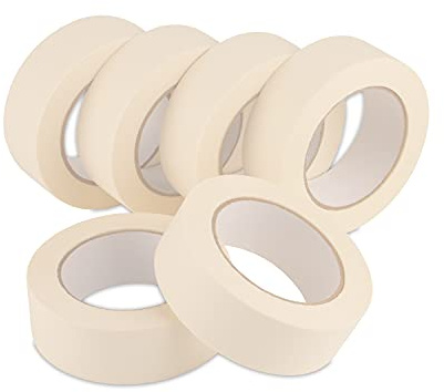 Lichamp Masking Tape Wide 1.5 inches, General Purpose Masking Tape Bulk Pack, 6 Rolls x 1.5 inches x 55 Yards (330 Total Yards)