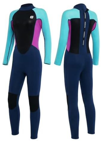 Combinaisons Plongée Enfants et Jeunes, 3mm Néoprène Combinaisons de Plongée Intégrales Manches Longues Fermeture Éclair Arrière Garder Au Chaud Combinaisons De Plongée pour Nautiques Surf