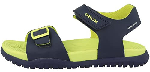 Geox Jungen J Fommiex Boy Sandal, Navy Lime, 27 EU