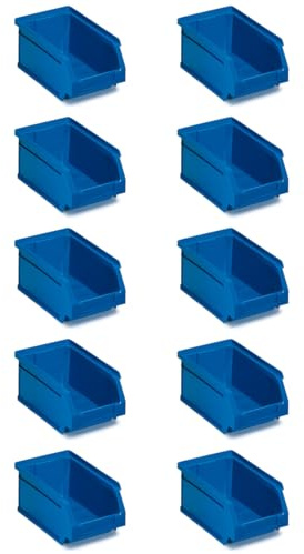 Tayg Lot de 10 tiroirs en plastique empilables nº53 - Organisateur de vis, tiroirs, boîte de rangement, bacs en plastique rectangulaires, 33,6 x 16 x 13 cm