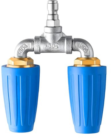 BOROCO Buse Double Turbo, Embout 360° Rotatif 4000PSI avec Raccord Rapide 1/4 pour Nettoyeur Haute Pression, Nettoyage Puissant pour Voiture, Terrasse, BTP