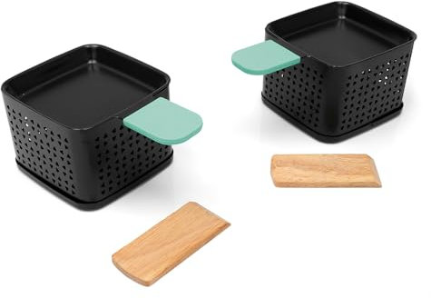 Cecoa – Cheese'Up Duo | Juego de 2 | Escobilla de vela | Sin electricidad | sartenes antiadherentes y espátulas de madera | Fácil de transportar y limpiar | Ideal para amantes del queso