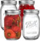 LATERN 12Pcs 16oz Regular Mouth Mason Jars, 490ml Printed Glass Jars Leakproof Mason Glass Jars with Airtight Lids and Bands for Preserving Jam Honey Jelly Sauces Meal Prep Overnight Oats Salad Yogurt
