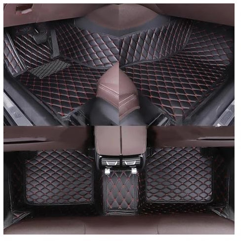 DZSMACHENGSM Fußmatten Maßgeschneiderte Auto-Fußmatte Für Stepwgn Alle Modelljahre Auto Teppiche Steg Teppich Zubehör Styling Interieur Fußmatten Automatten(Schwarz Rot)