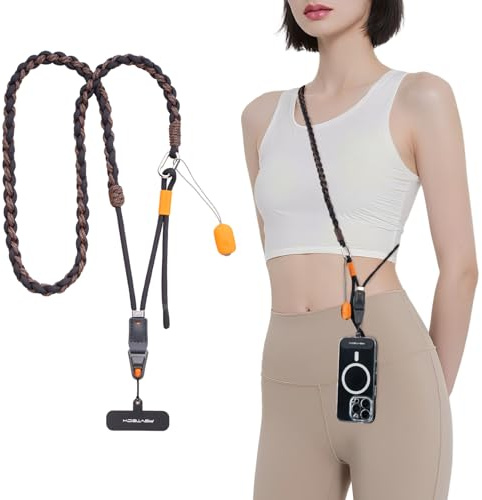 PGYTECH LinkGo telefonfotograferingsrem, justerbar crossbody-nylonrem med snabbmonteringspärla, lutande rengöringsduk för iPhone, Android och smartphones