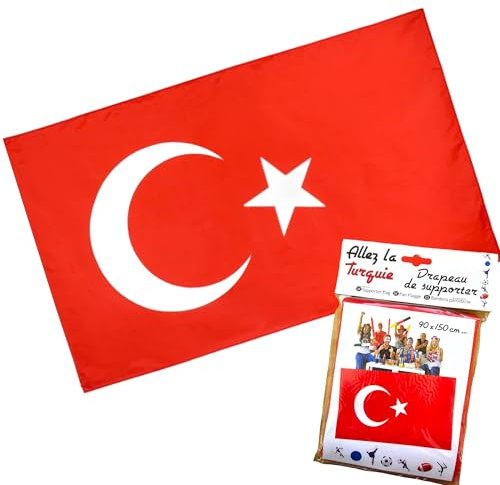Maelsa - Drapeaux Turquie 90X150 - Drapeau Turc Festival Manifestation Body Flag Supporter Grand Format très résistant