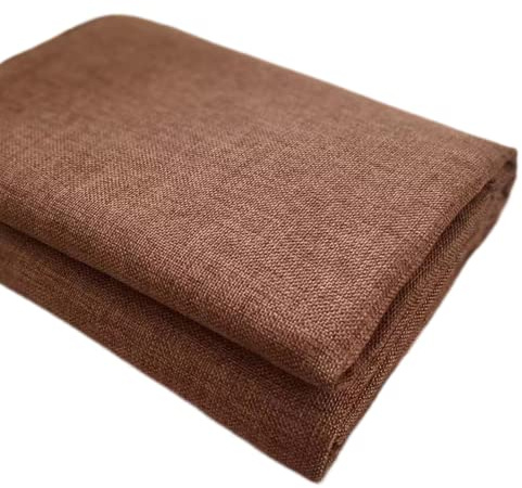 TinaKim Thick Upholstery Fabric for Chair, Faux Linen Type Cloth Material, for Sofa Seat (Brown 15, 10 Yard)