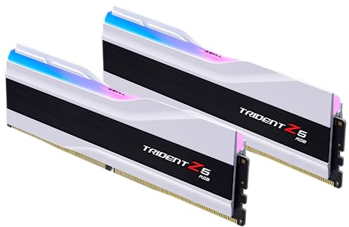 G.SKILL Trident Z5 RGB Series (Intel XMP 3.0) DDR5 RAM 48GB (2x24GB) 8000MT/s CL40-48-48-128 1.35V Memoria UDIMM para computadora de escritorio - Blanco mate (F5-8000J4048F24GX2-TZ5RW)