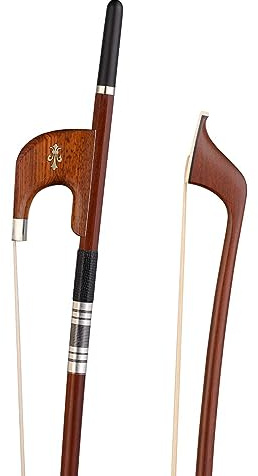 German Style Double Bass Bow 4/4 Brazilian Wood Stick Snake Wood Frog