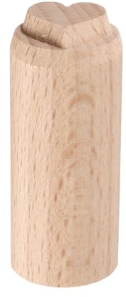 sourcing map Wood Pottery Tools Stamps 0.8 Dia 2 Length Wood Block Print Stamps Heart Pattern for Cookie Cake Dessert