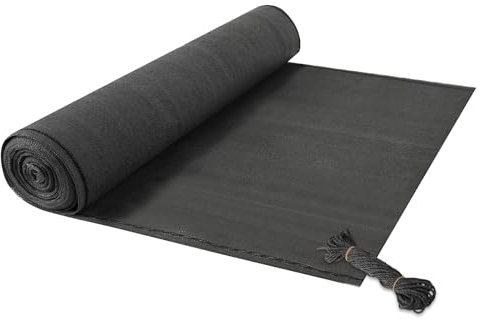 WANNYTON Zaunblende 1,5m x 6m effektiver Sichtschutz mit Seil, Zaun 150 g/m² HDPE Schattiernetz, UV-resistent Reißfest, 90% Beschattungsgrad, Windschutz für Sportplatz Garten Tennisblende
