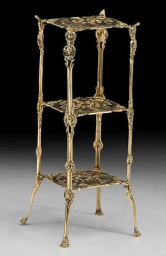 Casa Padrino Luxury Baroque Flower Etagere Gold H. 64 cm - Bronze Flower Table - Baroque Furniture