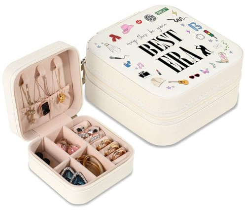GIFTSFARM Jewelry Box, Taylor Fans Gift Case, Portable Jewelry Organizer for Bracelet, Necklace, Ring, Earring Storage