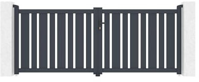 Casanoov Doppelflügeltor aus Aluminium 3m VEYMONT H.120cm grau