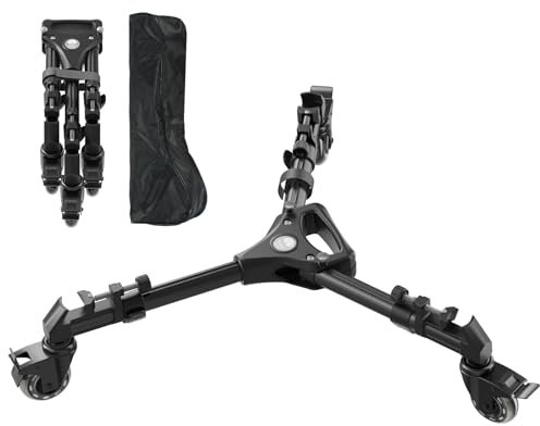 SIRUI Fotografie Stativ Dolly, Schwerlast Universal Stativ Räder mit 7,6 cm Gummirädern, Verstellbare Beine, 15 kg Tragfähigkeit für DSLR, Camcorder, Foto Video Beleuchtung, AM-DF02