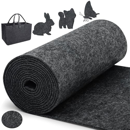 Votoko Filtrulle filttyg, 30 cm x 300 cm x 3 mm polyester filtunderlägg, pysselfilt för gör-det-själv förvaringsväska lapptäcke sömnad hantverk hantverk, filtmatta för tillskärning, dekoration