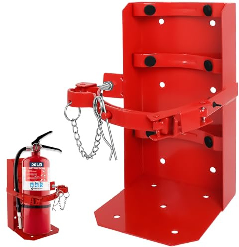 Fire Extinguisher Mount for 20 lb & 10 lb Extinguishers– Heavy-Duty ST12 Steel Wall Bracket, Rust-Resistant Powder-Coated Finish, Adjustable Straps, Replaces Amerex 809, Ideal for Industrial, Truck