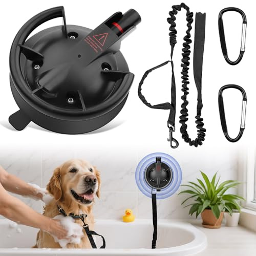 Dog Grooming Bathing Suction Cup with Tether, Dog Tether Indoor Outdoor