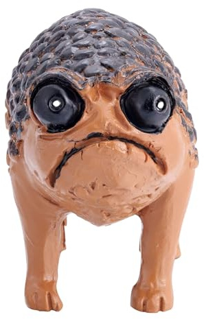 Kvekstio Ugly Funny Grumpy Frog Statue, Weird Resin Angry Toad Sculpture for Outdoor Garden Yard, Novelty Home Office Desk Decor, Unique House Warming Frog Gift Decoration