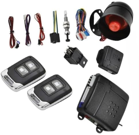 Riloer Car Keyless Entry System Kit with 2 Remote Controllers Compatible with any Vehicle Equipped with Central Locking Systems Requiring Electric Inflatable Central Door Locking Plastic and Metal