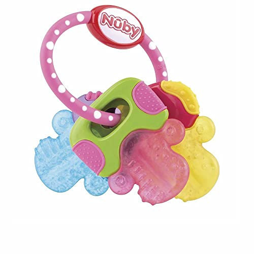 Nuby ID567 - PûrICE Key Shaped Teether, Pink - 3 Months