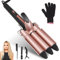 3 Barrels Hair Curler- 25mm Curling Iron Curling Tongs Hair Waver Mermaid Waves Curling Wand Beach Waver Curler Quick Heating for Long or Short Hair Styling