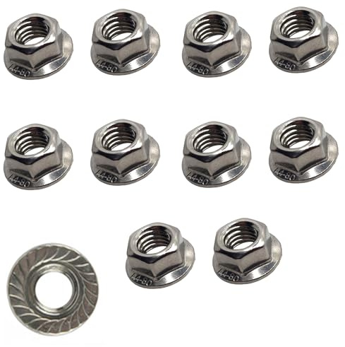 M8 Serrated Flange Nuts Marine Grade Style in A4 Stainless Steel 316 – Corrosion Resistant Fasteners (Pack of 10)