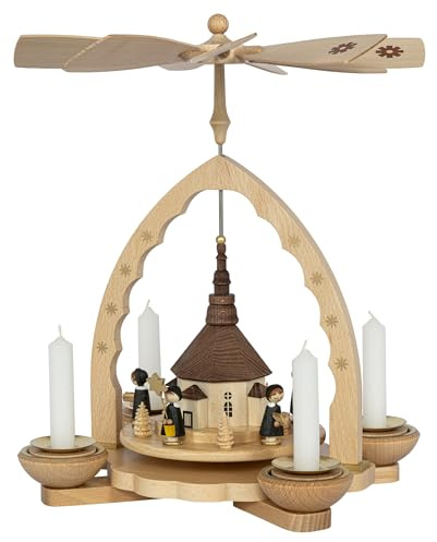Richard Glaesser Pyramid Seiffen Church with Church for Tea Light and Candles from Seiffen in the Ore Mountains