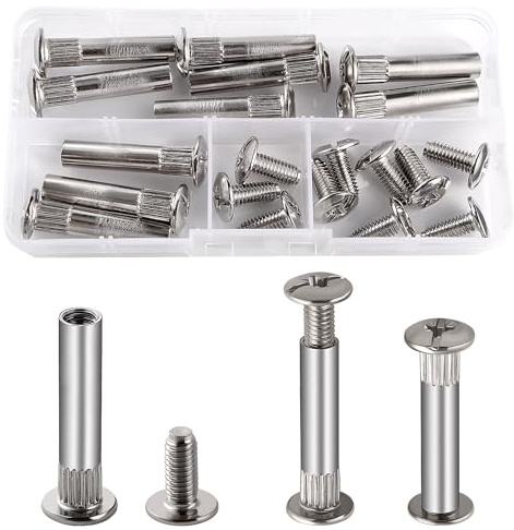VooGenzek 10 Piezas Φ8 Manguito Tornillos de Conexión M6, para Muebles y Armarios, 36-45 mm