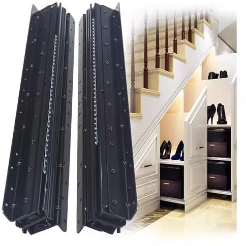 Rieles Cajones,Guias Cajones Carriles,Railes Cajones Extraibles,2 piezasGuias Correderas 500-1200mm 3 pliegues para un deslizamiento suave Capacidad Carga 120 KG Para Cajones Extensión