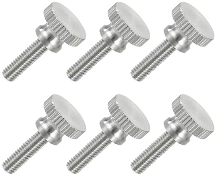 QUARKZMAN 6 PCS M4 X 16mm Tornillos De Cabeza Estriada Plana, 304 Acero Inoxidable Tornillos Moleteados Totalmente Roscados Para Iluminación Electrodomésticos Equipos Electrónicos